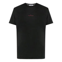 Men's STONE ISLAND Back Printing Logo Short Sleeve Black 73152NS81-V0029