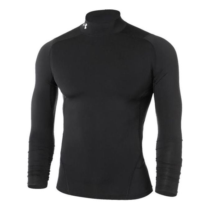 Under Armour HeatGear Compression Mock T-Shirt 'Black White' 1369606-001