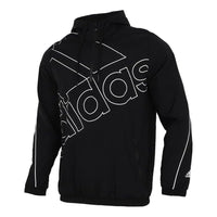 adidas M Favs Q1 Wb Large Logo Printing Sports Hooded Jacket Black GK9439