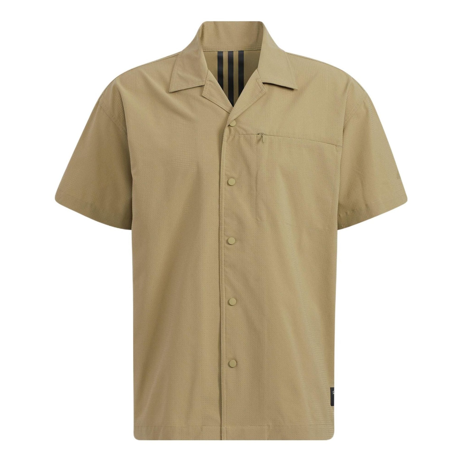 adidas originals Solid Color Sports Short Sleeve Shirt Khaki HD0028