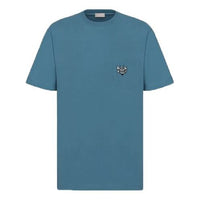 DIOR And Shawn Bee Embroidered Short Sleeve Unisex Navy 033J644A0554-C585