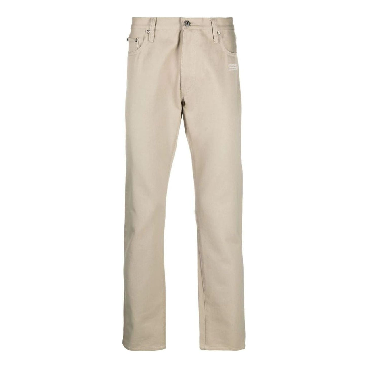 Off-White Logo-Print Straight-Leg Jeans OMYA102F21DEN0061701