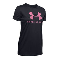 (WMNS) Under Armour Sportstyle Sports Tee Black/Pink 1346844-003