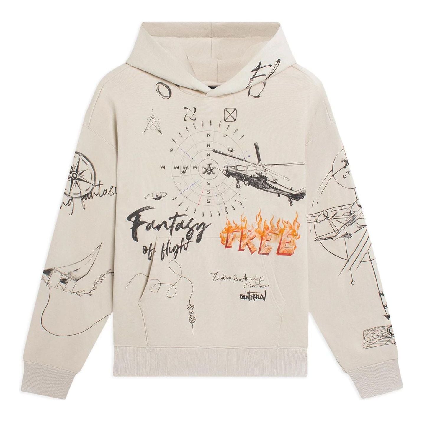 Li-Ning Counterflow Graphic Sweatshirt 'Beige' AWDSH33-2