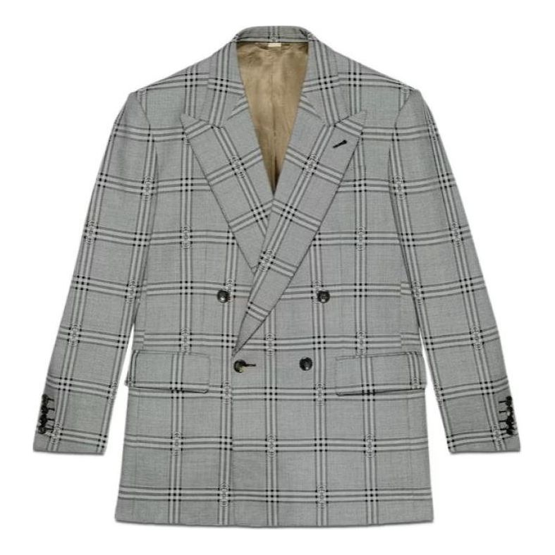 Gucci Horsebit Check Wool Jacket 'Grey Black' 781621-ZAOPD-1016