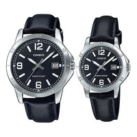 CASIO Quartz Couple Waterproof Black Analog MTP-V004L-1B&LTP-V004L-1B