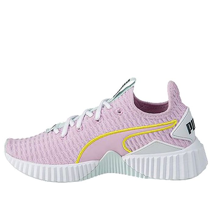 (GS) PUMA Defy Low Top Running Shoes Pink/White 191557-05