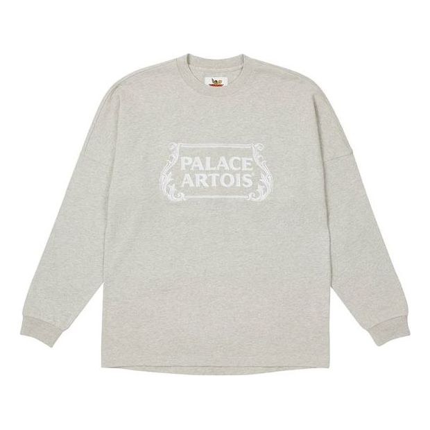 PALACE x Stella Artois Drop Shoulder Longsleeve 'Grey Marl' PAL-SS21-30