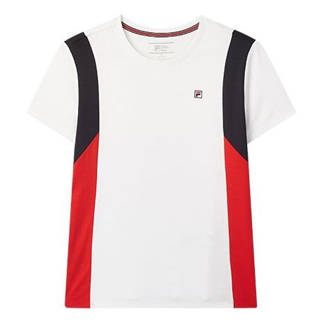 (WMNS) FILA Casual Contrasting Colors Sports Short Sleeve White F11W021119F-WT