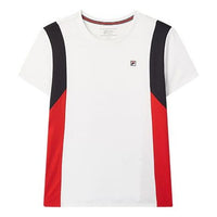 (WMNS) FILA Casual Contrasting Colors Sports Short Sleeve White F11W021119F-WT