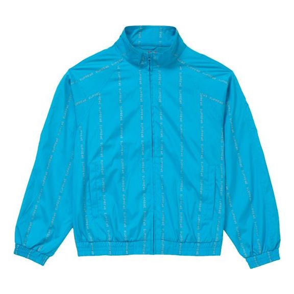 Supreme FW18 Reflective Text Track Jacket Blue SUP-FW18-948