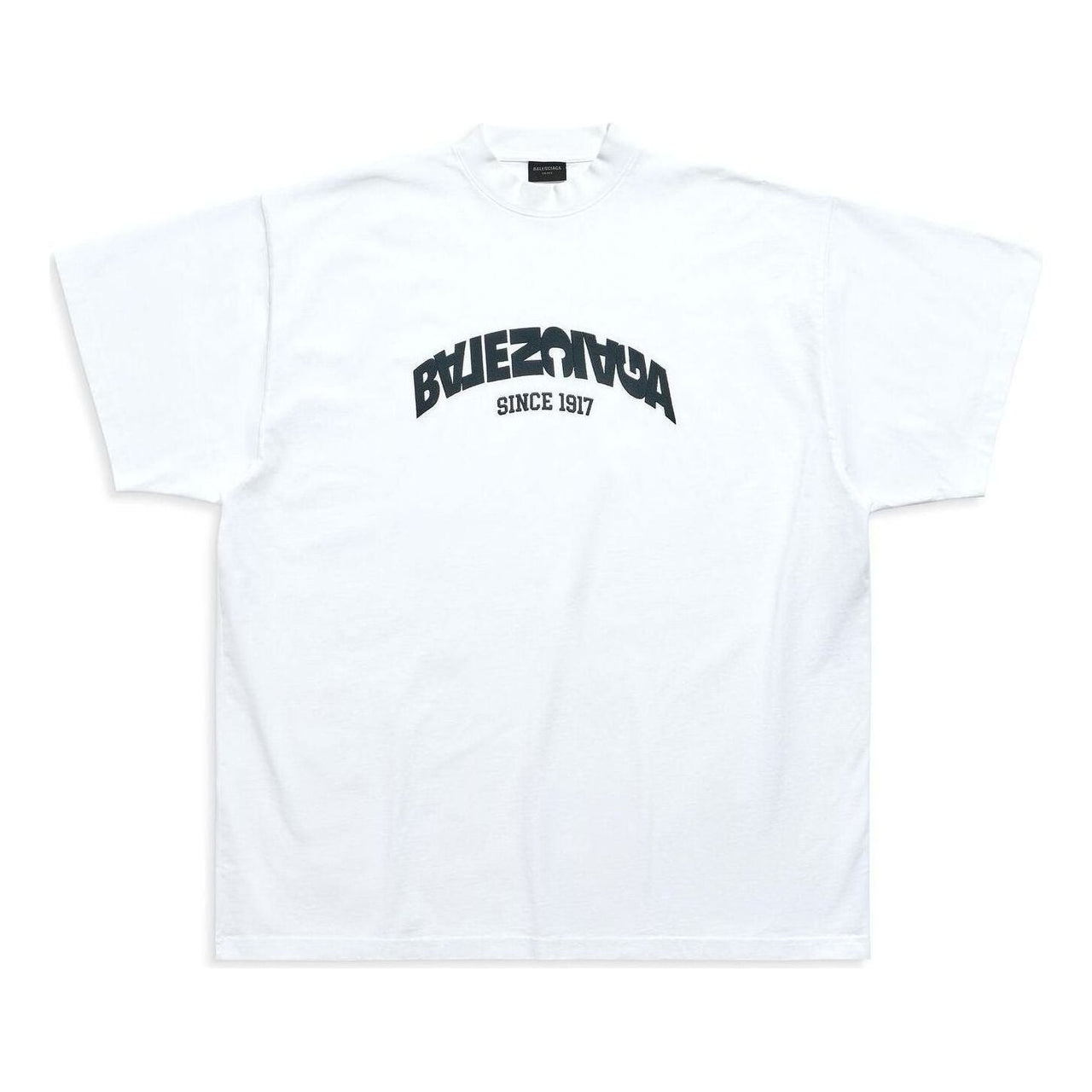 Balenciaga Back Flip T-shirt Oversized White Black' 739028TPVF99040