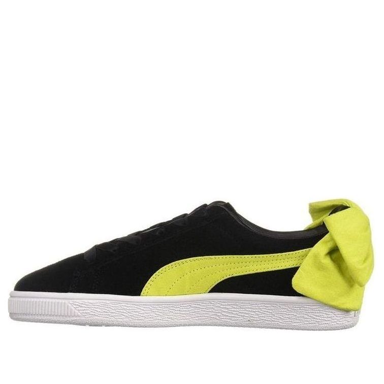 (WMNS) PUMA Suede Bow Block Casual Leisure Board Shoes Black 367453-03