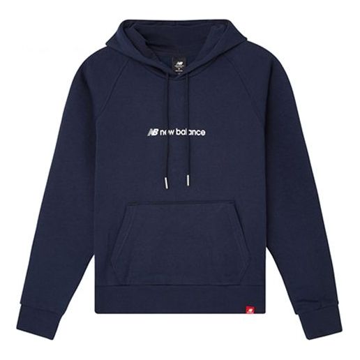 (WMNS) New Balance Fleece Hooded Casual Blue AWT03399-NV