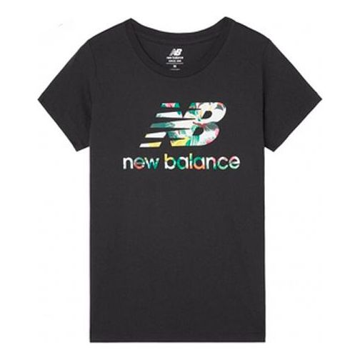 (WMNS) New Balance Printing Logo Round-neck T-Shirt 'Black' AWT01562BK