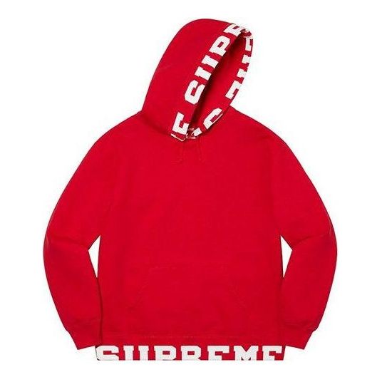 Supreme Cropped Logos Hooded Sweatshirt 'Red White' SUP-SS21-723