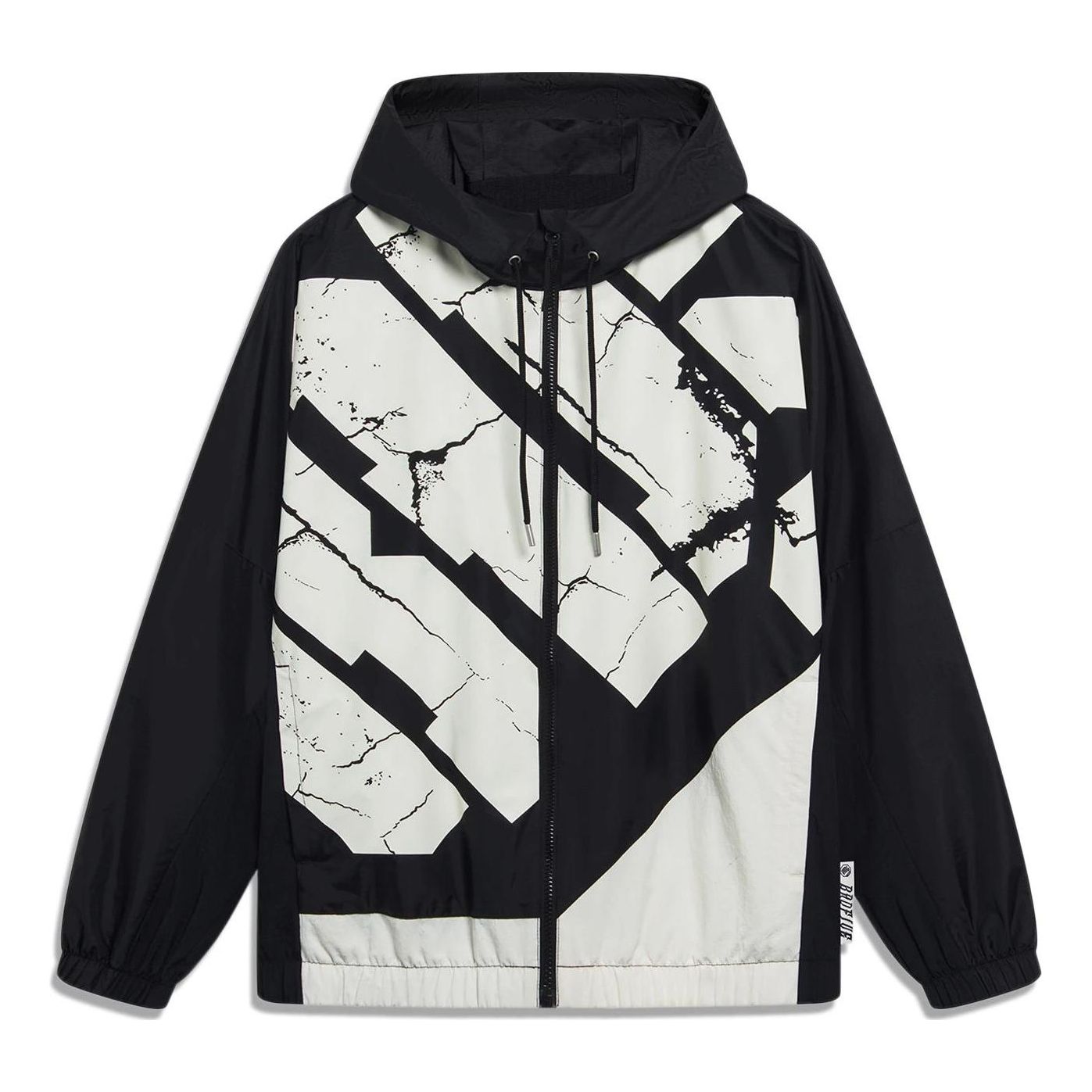 Li-Ning BadFive Woven Hooded Windbreaker 'Black White' AFDT059-4