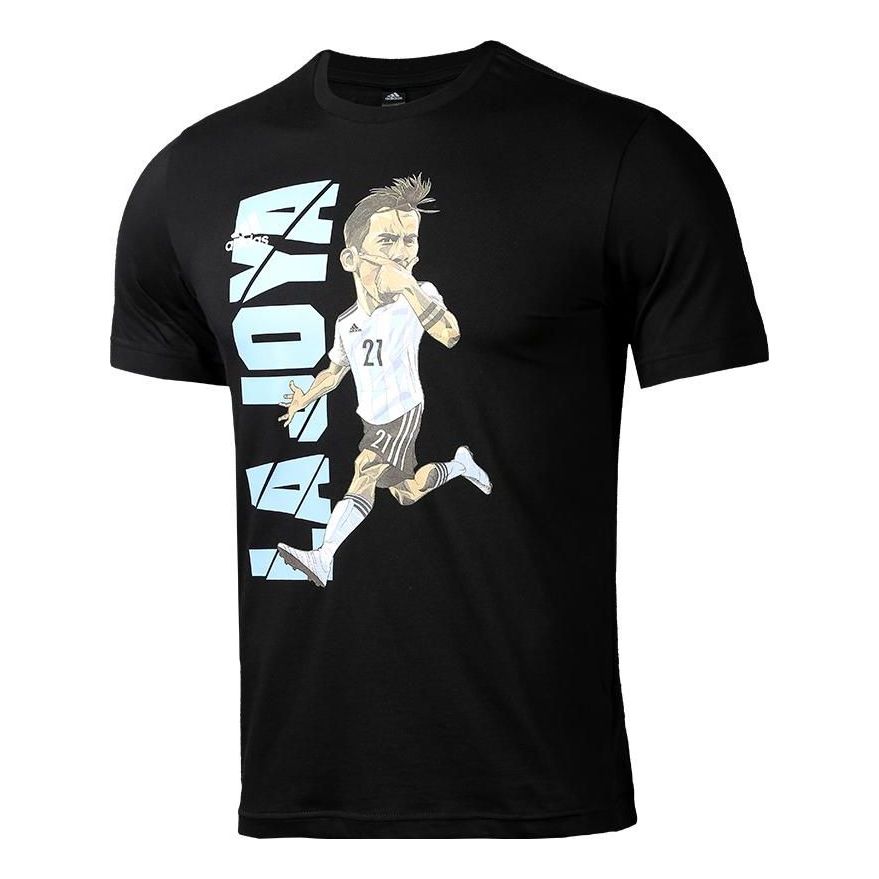 adidas Soccer La Joya Icon T-Shirt 'Black White Blue' GL1984