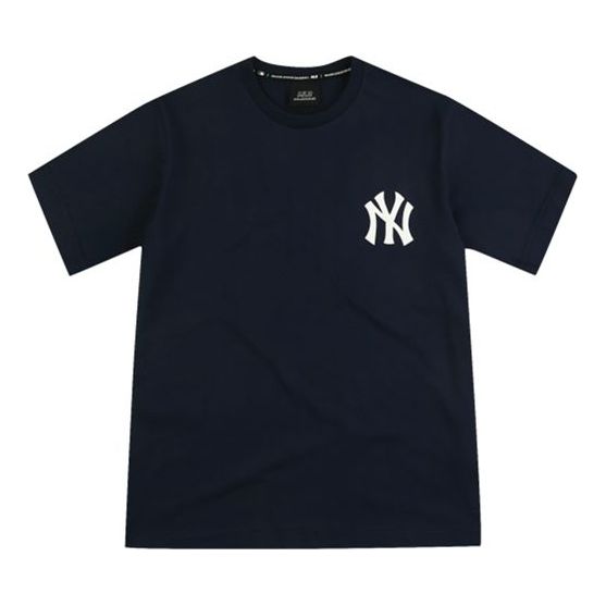 MLB Unisex NY/LA New York Yankees Embroidery Logo Round-neck Tee Blue 31TS21931-50N