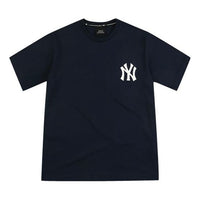 MLB Unisex NY/LA New York Yankees Embroidery Logo Round-neck Tee Blue 31TS21931-50N