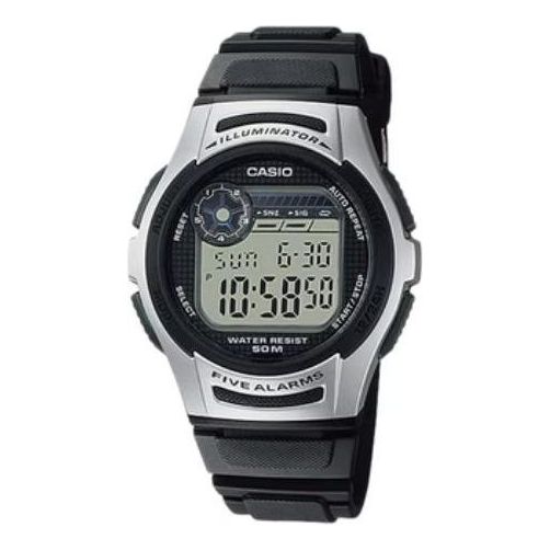 CASIO Athleisure Casual Sports Resin Tape Waterproof Watch Unisex Black Unisex Mens W-213-1A