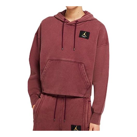 (WMNS) Air Jordan Fleece Pullover Hoodie Casual Sports Hoodie 'Red' CV7737-610