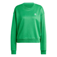 (WMNS) adidas Adicolor Trefoil Cropped Sweater Asia Sizing 'Green' IP0593