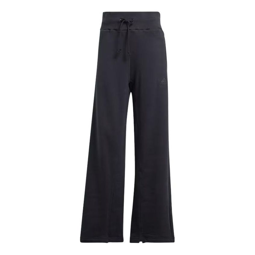 (WMNS) adidas Lounge French Terry Straight Leg Pants Asia Sizing 'Black' IR8784