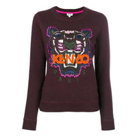 (WMNS) KENZO Cotton Tiger Head Long Sleeves Casual Hoodie Purple F762SW7054XC-86
