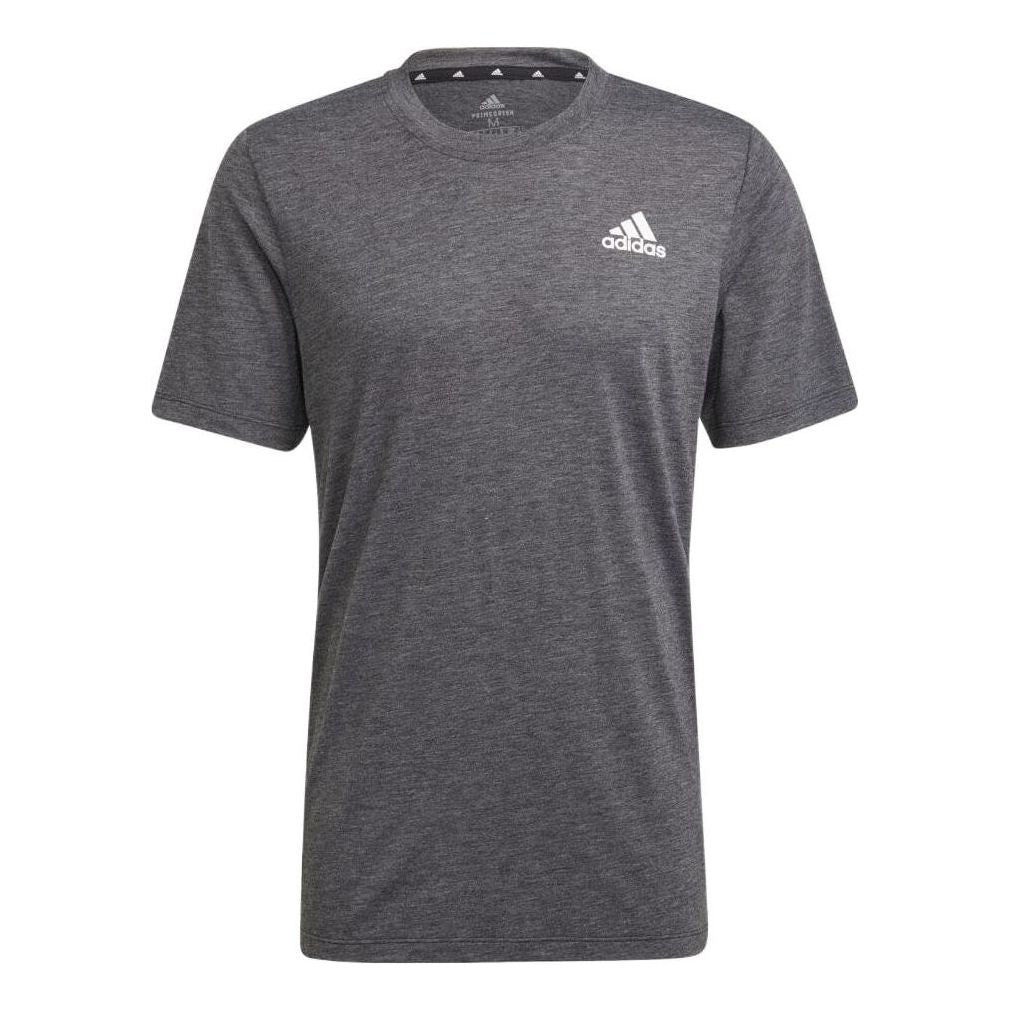 Men's adidas Solid Color Logo Printing Round Neck Pullover Short Sleeve Japanese Version Gray T-Shirt GR0506