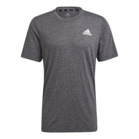 Men's adidas Solid Color Logo Printing Round Neck Pullover Short Sleeve Japanese Version Gray T-Shirt GR0506