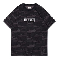 Li-Ning BADFIVE Sports Round Neck Short Sleeve Black Camouflage AHSQ239-3