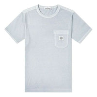 STONE ISLAND Washed Patch Pocket Tee Short Sleeve Sky Blue 721520257-V0141