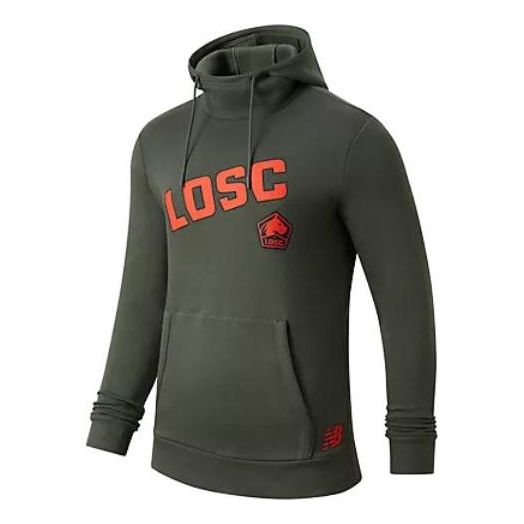 New Balance LOSC Lille Graphic Overhead Hoodie Asia Sizing 'Deep Olive Green' MT231141D-ON