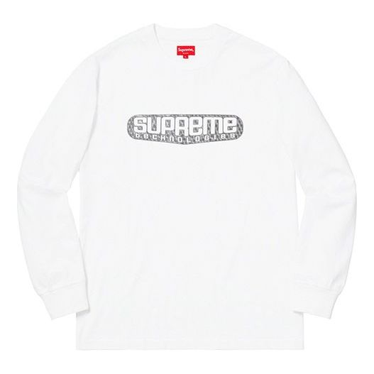 Supreme SS19 Tech L/S Tee White LOGO Long Sleeves Pullover Unisex SUP-SS19-158