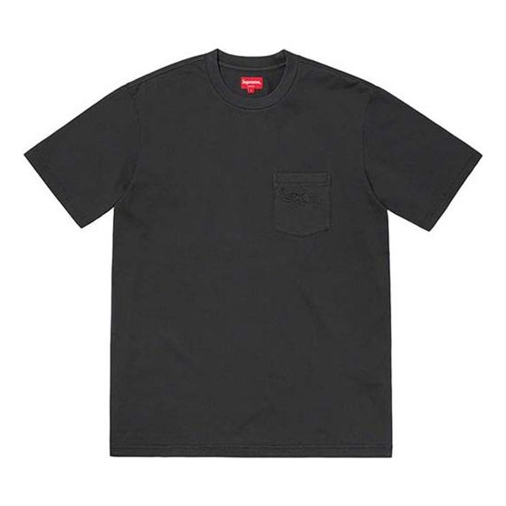 Supreme SS19 Overdyed Pocket Tee Short Sleeve Unisex Black SUP-SS19-10018