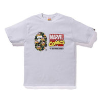 A Bathing Ape x Marvel Ape Head Camo Tee 'White' 1F23-110-919