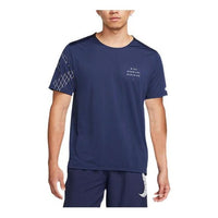 Nike Running Training T-shirt 'Navy White' DQ6546-410