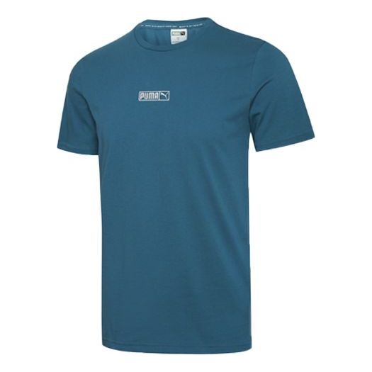 PUMA Classics Embroidered Round Neck Short Sleeve Blue 584428-43