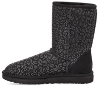 (WMNS) UGG Classic Short Snow Leopard Fleece Lined Black 1113495-BLK