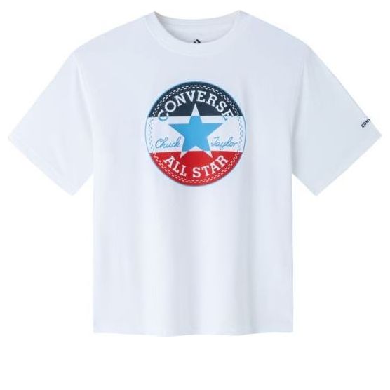 (GS) Converse All Star Patch Standard Fit T-Shirt Asia Sizing 'White' CV2322148GS-003