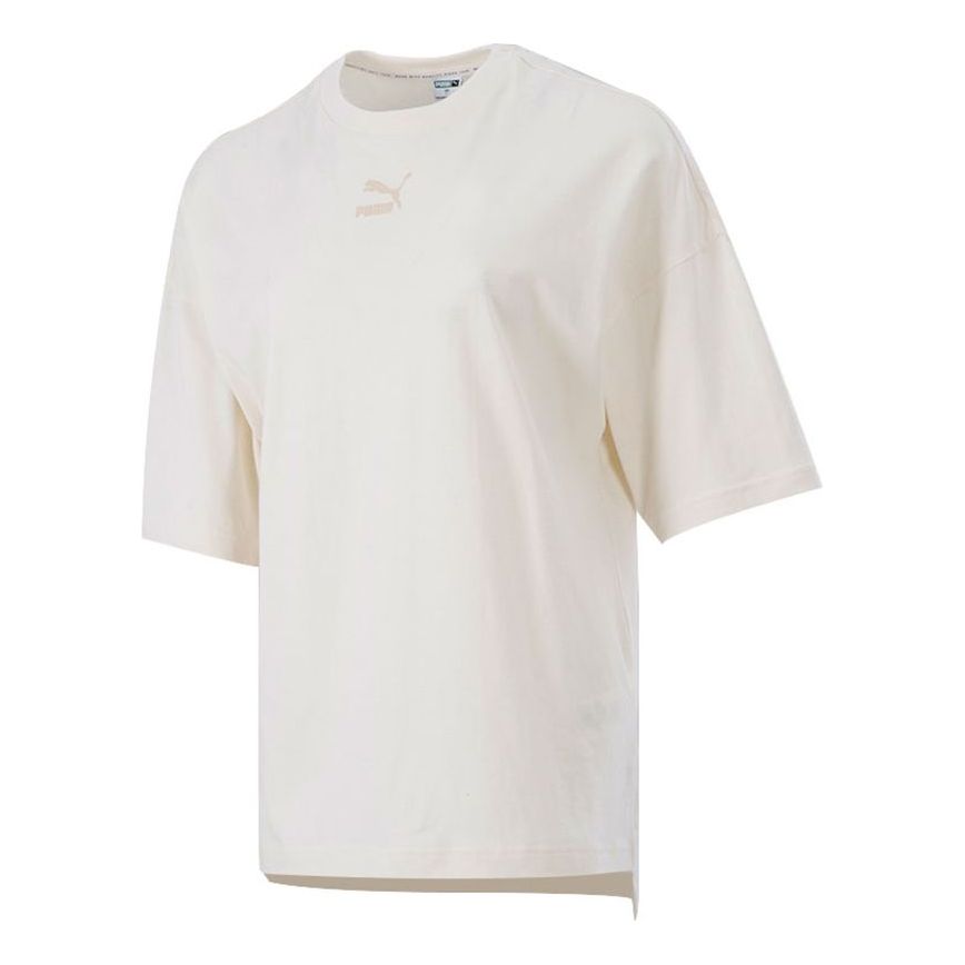(WMNS) PUMA Running Breathable Fabric CasualSport Round NeckShort Sleeve Beige 534149-99