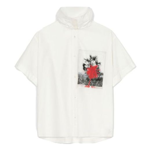 KENZO SS21 520 Series Chest Printing Pattern White Shirt FB52CH0401LA-01