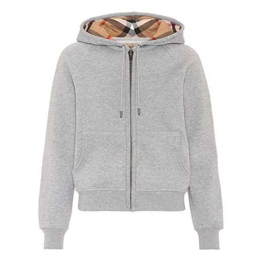 (WMNS) Burberry Zipper hooded Casual Jacket 'Gray' 40561701
