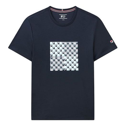 FILA Logo Printing Sports Loose Short Sleeve Blue F11M121104F-NV