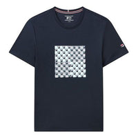 FILA Logo Printing Sports Loose Short Sleeve Blue F11M121104F-NV