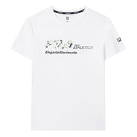 FILA Alphabet Logo Printing Elastic Sports Short Sleeve White A11M122102F-WT