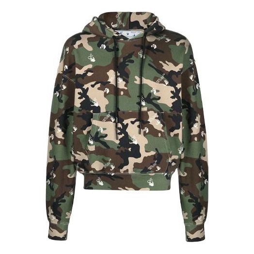 Off-White SS21 Camouflage Full Print Printing Loose Fit Green OMBB037S21FLE0095600