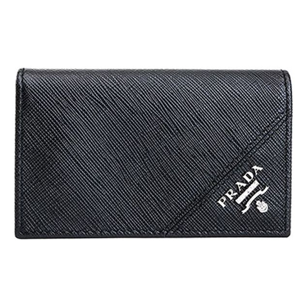 PRADA SS26 Saffiano Leather Flap Card Case 'Black' 2MC122-QME-F0002