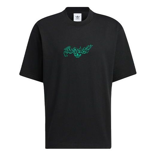 adidas originals Alphabet Printing Sports Short Sleeve Unisex Black H49557
